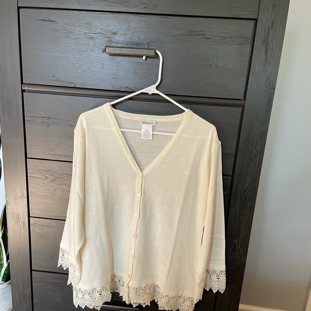 Lace Trimmed Cardigan